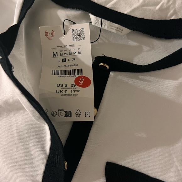 NWOT Zara shirt with contrast piping - Picture 2 of 6